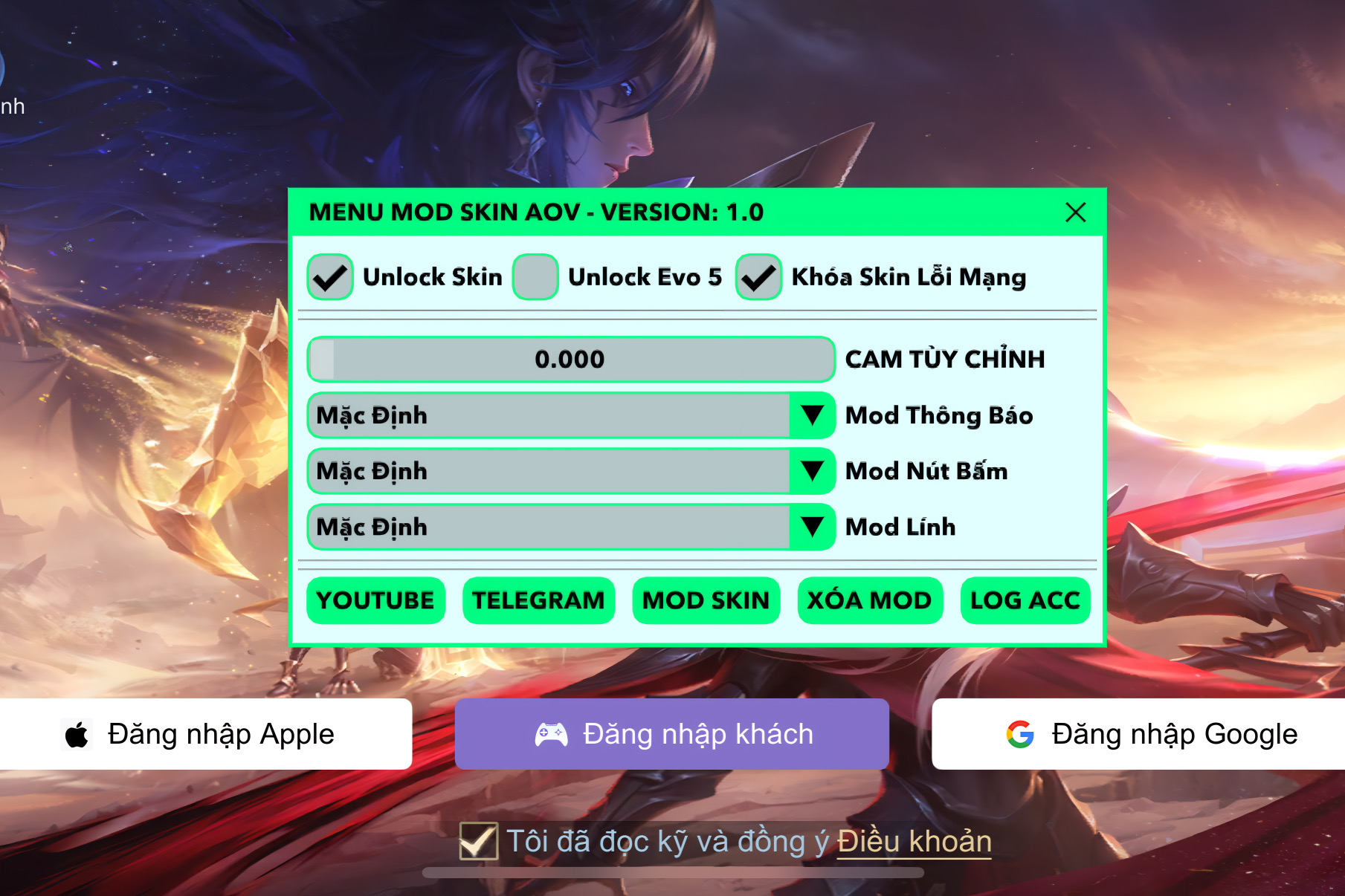 Menu Mod Skin LQ V2